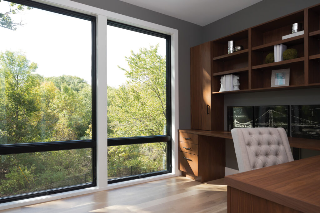 Close up view of professionally installed replacement windows